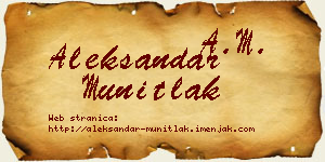 Aleksandar Munitlak vizit kartica